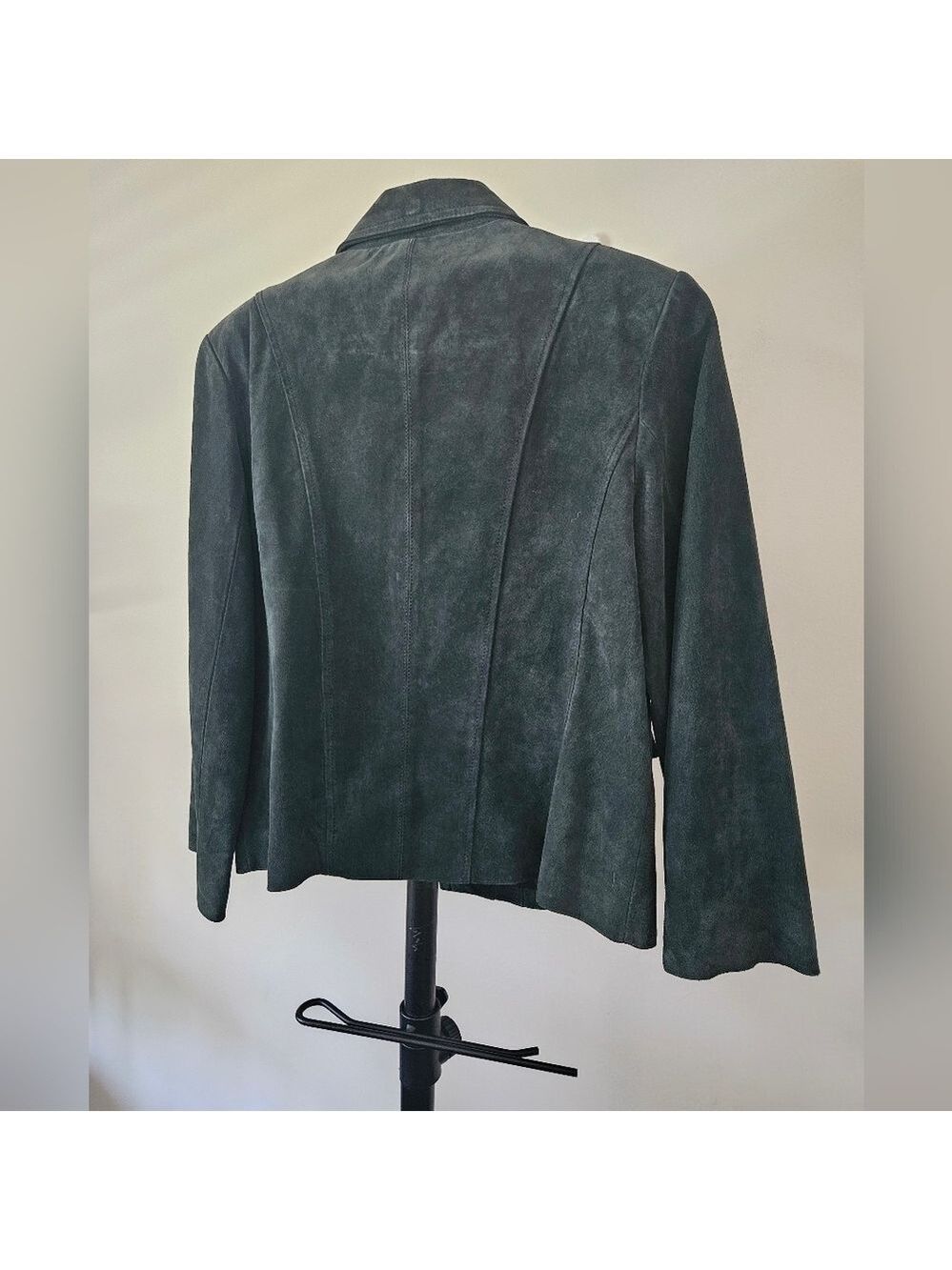 MONTANACO WOMEN'S GENUINE LEATHER (SUEDE) DARK GREEN ZIP-UP JACKET SIZE SMALL - Picture 7 of 13